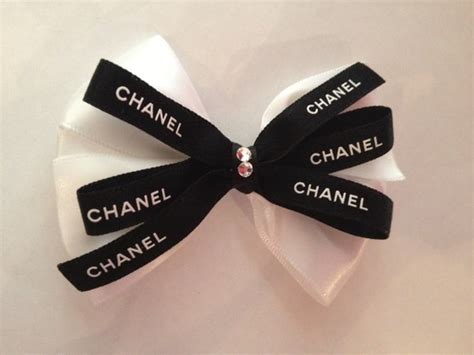 chanel ribbon hair tie|chanel hair clip for sale.